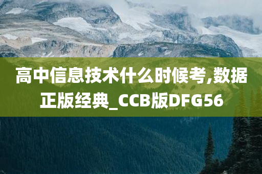 高中信息技术什么时候考,数据正版经典_CCB版DFG56