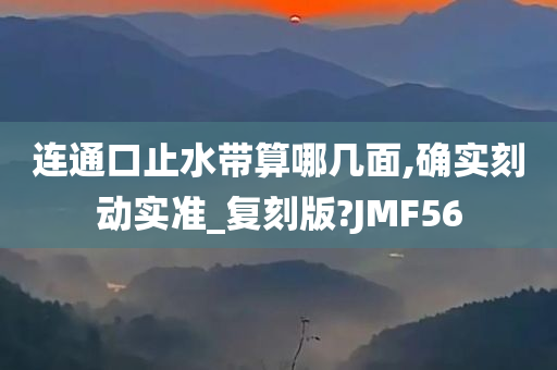 连通口止水带算哪几面,确实刻动实准_复刻版?JMF56