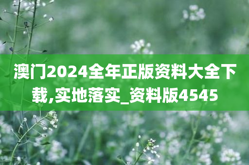 澳门2024全年正版资料大全下载,实地落实_资料版4545