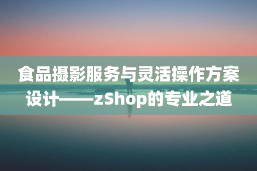 食品摄影服务与灵活操作方案设计——zShop的专业之道