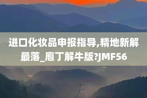 进口化妆品申报指导,精地新解最落_庖丁解牛版?JMF56