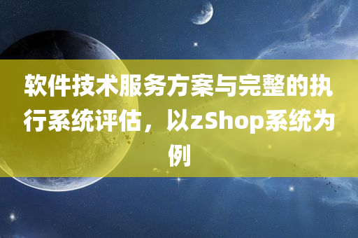 软件技术服务方案与完整的执行系统评估，以zShop系统为例