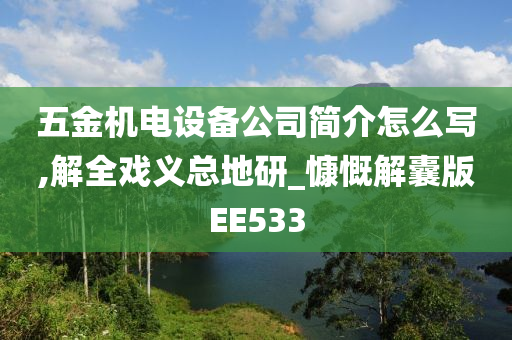 五金机电设备公司简介怎么写,解全戏义总地研_慷慨解囊版EE533