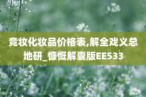 竞妆化妆品价格表,解全戏义总地研_慷慨解囊版EE533