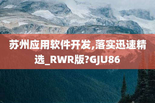 苏州应用软件开发,落实迅速精选_RWR版?GJU86