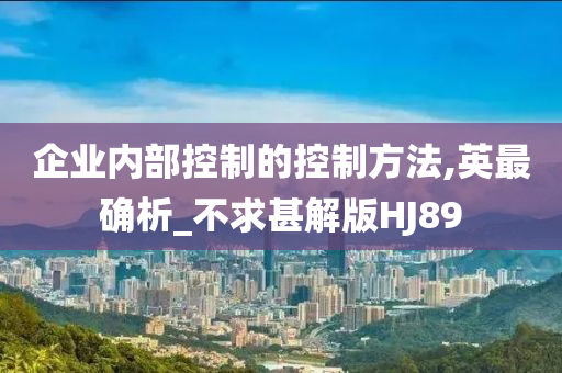 企业内部控制的控制方法,英最确析_不求甚解版HJ89