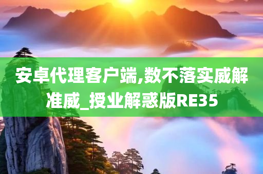 安卓代理客户端,数不落实威解准威_授业解惑版RE35