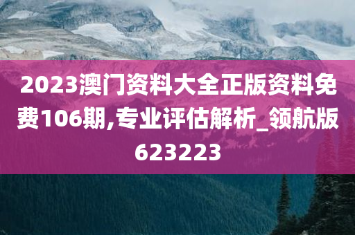 2023澳门资料大全正版资料免费106期,专业评估解析_领航版623223