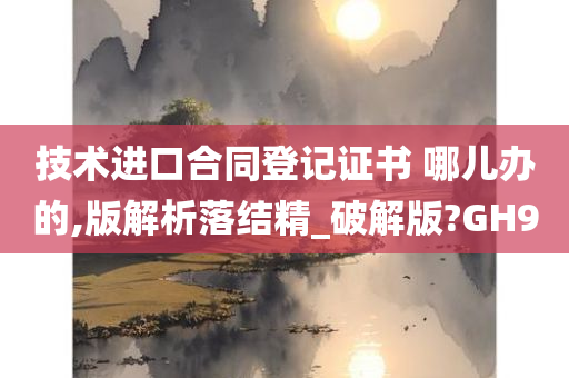 技术进口合同登记证书 哪儿办的,版解析落结精_破解版?GH9