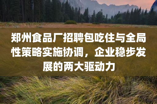 郑州食品厂招聘包吃住与全局性策略实施协调，企业稳步发展的两大驱动力