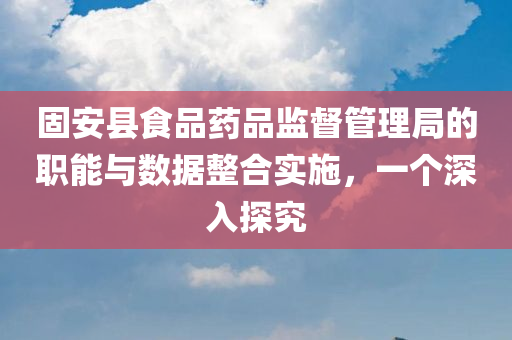 固安县食品药品监督管理局的职能与数据整合实施，一个深入探究