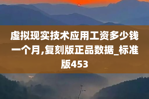 虚拟现实技术应用工资多少钱一个月,复刻版正品数据_标准版453