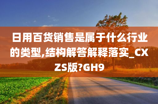 日用百货销售是属于什么行业的类型,结构解答解释落实_CXZS版?GH9