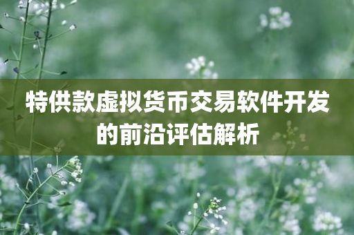 特供款虚拟货币交易软件开发的前沿评估解析