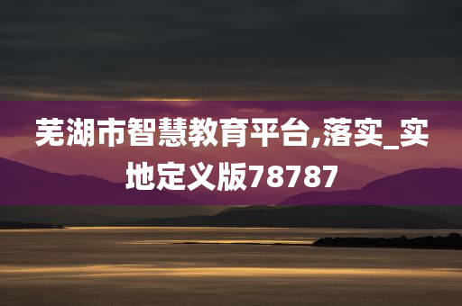 芜湖市智慧教育平台,落实_实地定义版78787