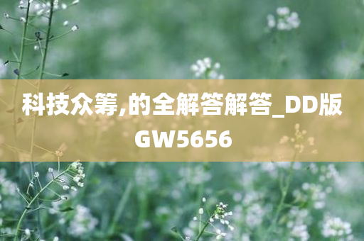 科技众筹,的全解答解答_DD版GW5656