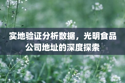 实地验证分析数据，光明食品公司地址的深度探索