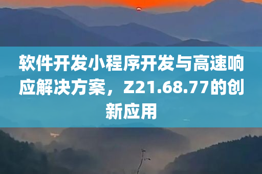 软件开发小程序开发与高速响应解决方案，Z21.68.77的创新应用