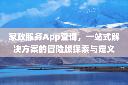 家政服务App查询，一站式解决方案的冒险版探索与定义