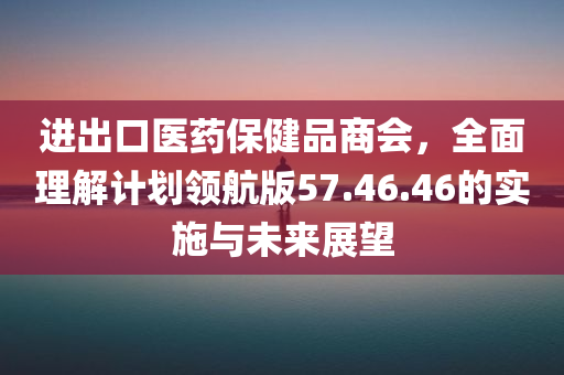 进出口医药保健品商会，全面理解计划领航版57.46.46的实施与未来展望