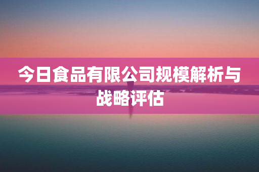 今日食品有限公司规模解析与战略评估