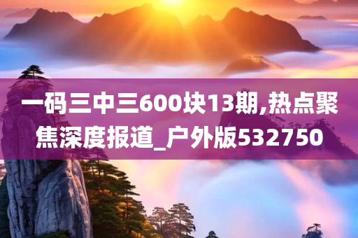 一码三中三600块13期,热点聚焦深度报道_户外版532750