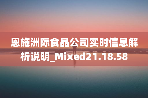 恩施洲际食品公司实时信息解析说明_Mixed21.18.58