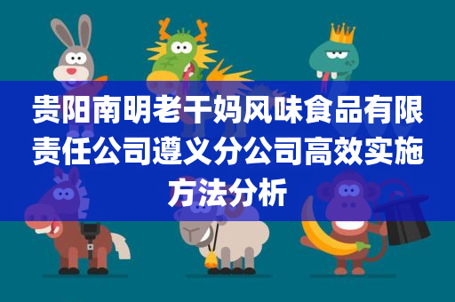 贵阳南明老干妈风味食品有限责任公司遵义分公司高效实施方法分析